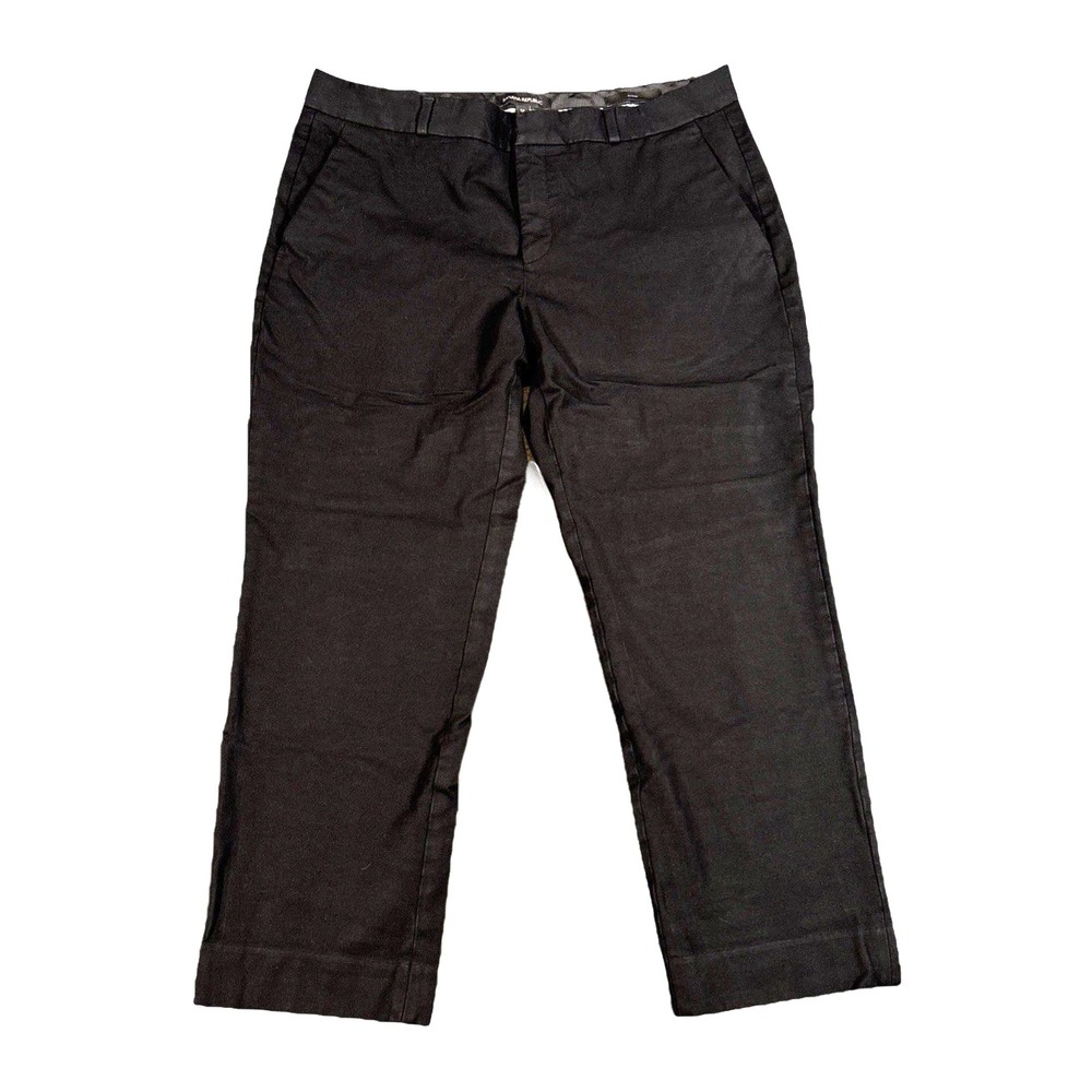 Banana Republic Avery Dress Pants Womens 12 Black Straight Leg Stretch Chino